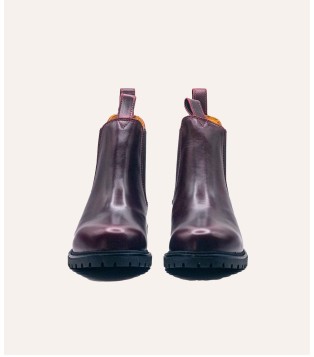 Boots Chevillard tout cuir intérieur cuir , fabrication  traditionnel ,  semelle cousue