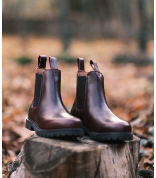 Boots Chevillard tout cuir intérieur cuir , fabrication  traditionnel ,  semelle cousue