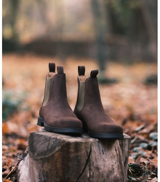 Boots Vincenne cuir Nubuck extérieure et  intérieur cuir , fabrication  traditionnel ,  semelle caoutchouc